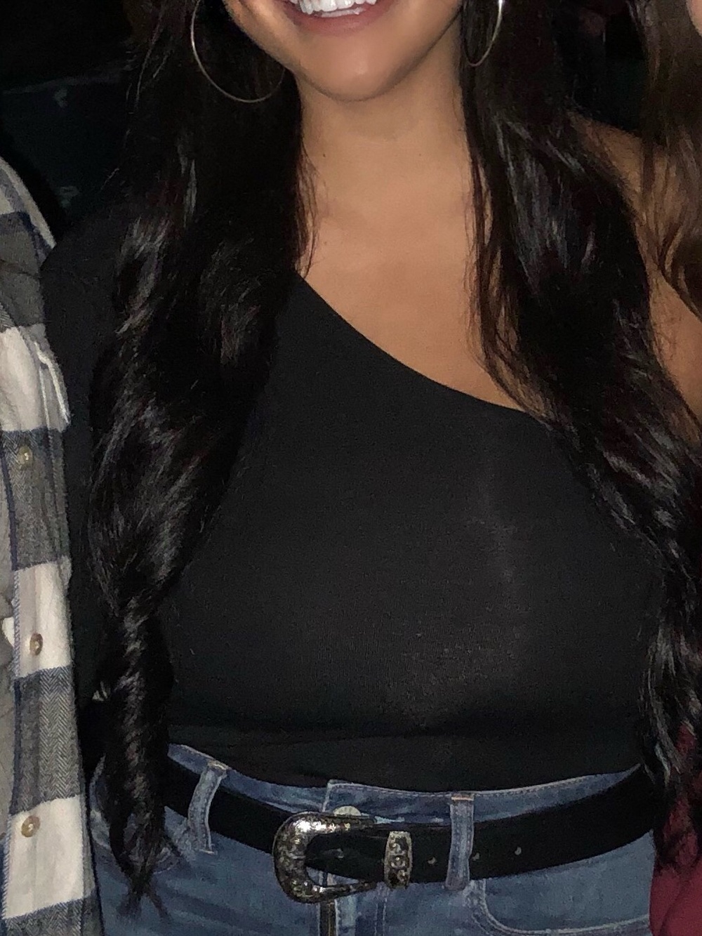 Forever 21 Black One Shoulder Top